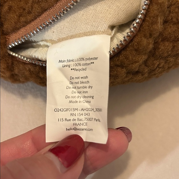 Sézane Octobre Éditions Brown Teddy Bear Crossbody Belt Bag - Picture 5 of 6